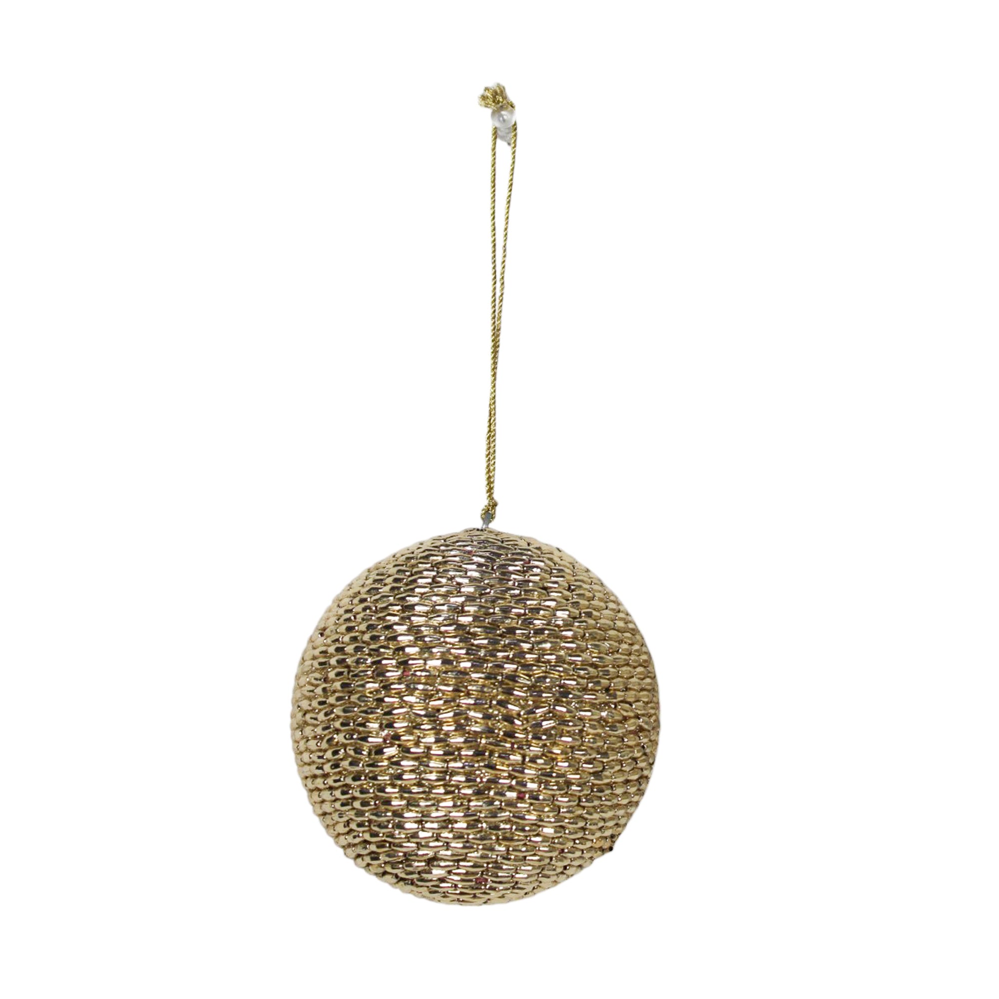 Set of 2 Beaded Christmas Hanging Balls